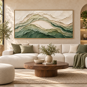 Green Layered Landscape | Textured Abstract Wall Art