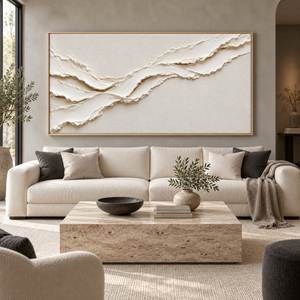 White Layered Flow | Minimalist Textured Wall Art