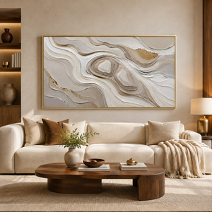 Neutral Flowing Layers | Textured Abstract Wall Art
