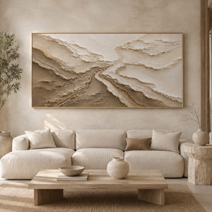 Neutral Layered Texture | Beige Abstract Wall Art