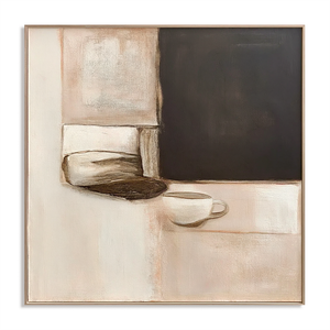 Quiet Coffee Moment | Neutral Abstract Still Life Wall Art