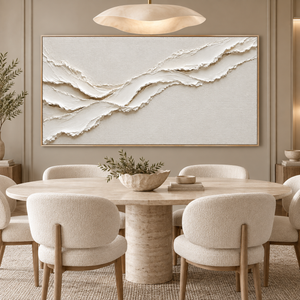 White Layered Flow | Minimalist Textured Wall Art