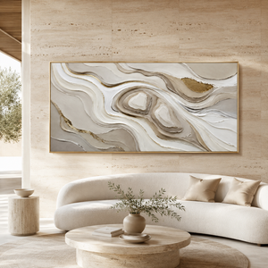 Neutral Flowing Layers | Textured Abstract Wall Art