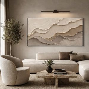 Layered Neutral Waves | textured abstract wall art
