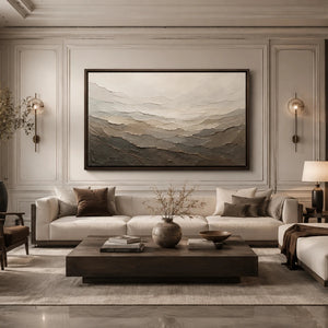 Distant Ridges | Neutral Multi‑Tone Textured Abstract Wall Piece