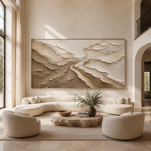 Neutral Layered Texture | Beige Abstract Wall Art