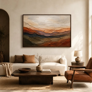Ochre Terrain | Warm Earth‑Toned Layered Textured Wall Art