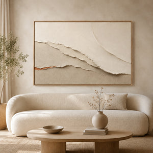 Soft Strata | Neutral Textured Abstract Art