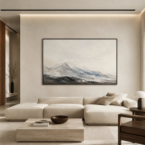 Soft Snow Summit | Neutral Mountain Textured Wall Piece