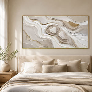 Neutral Flowing Layers | Textured Abstract Wall Art