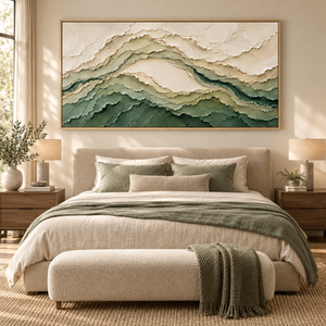 Green Layered Landscape | Textured Abstract Wall Art