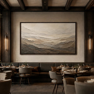 Distant Ridges | Neutral Multi‑Tone Textured Abstract Wall Piece