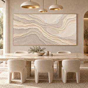 Neutral Topographic Layers | Beige Textured Wall Art