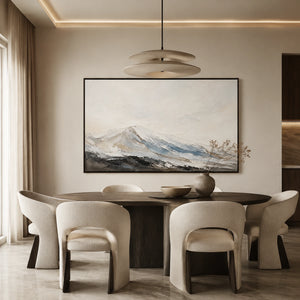 Soft Snow Summit | Neutral Mountain Textured Wall Piece