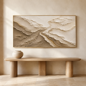 Neutral Layered Texture | Beige Abstract Wall Art