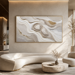 Neutral Flowing Layers | Textured Abstract Wall Art