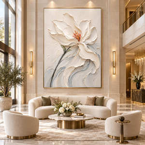 Ivory Magnolia in Bloom | Textured Floral Wall Art