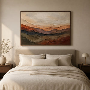 Ochre Terrain | Warm Earth‑Toned Layered Textured Wall Art