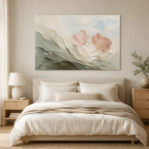 Petal Whisper | Soft‑Toned Textured Wall Art