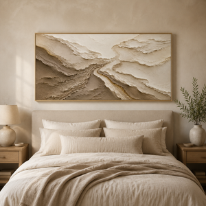 Neutral Layered Texture | Beige Abstract Wall Art