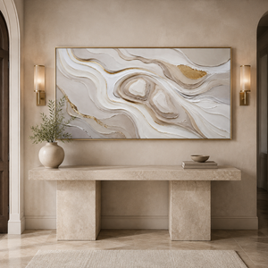 Neutral Flowing Layers | Textured Abstract Wall Art