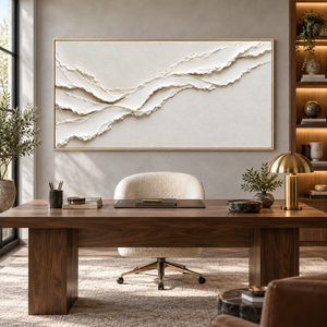 White Layered Flow | Minimalist Textured Wall Art