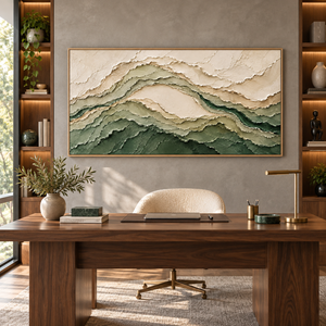 Green Layered Landscape | Textured Abstract Wall Art