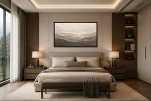 Distant Ridges | Neutral Multi‑Tone Textured Abstract Wall Piece