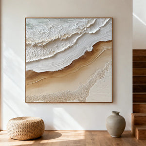 3D Textured Art | Coastal Foam Lines