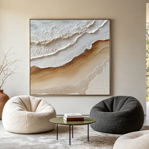3D Textured Art | Coastal Foam Lines
