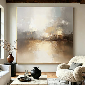 Abstract Textured Art | Misty Harbor Reflection