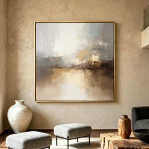 Abstract Textured Art | Misty Harbor Reflection