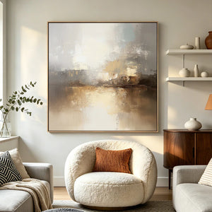 Abstract Textured Art | Misty Harbor Reflection