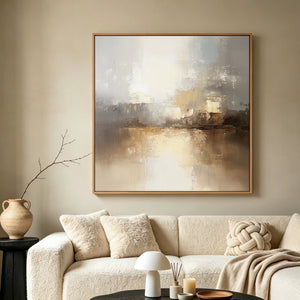 Abstract Textured Art | Misty Harbor Reflection