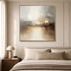 Abstract Textured Art | Misty Harbor Reflection