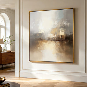 Abstract Textured Art | Misty Harbor Reflection