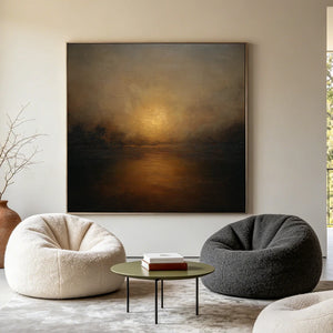 Abstract Textured Art | Amber Dusk Reflection