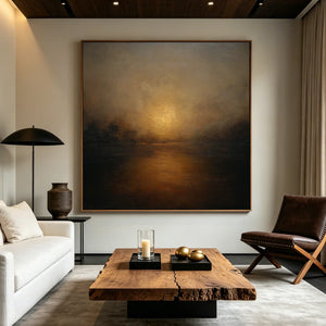 Abstract Textured Art | Amber Dusk Reflection