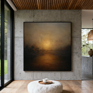 Abstract Textured Art | Amber Dusk Reflection