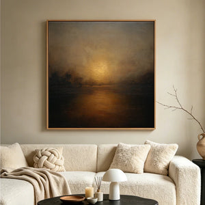 Abstract Textured Art | Amber Dusk Reflection