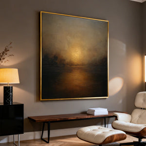 Abstract Textured Art | Amber Dusk Reflection