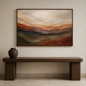 Ochre Terrain | Warm Earth‑Toned Layered Textured Wall Art
