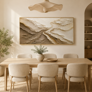 Neutral Layered Texture | Beige Abstract Wall Art