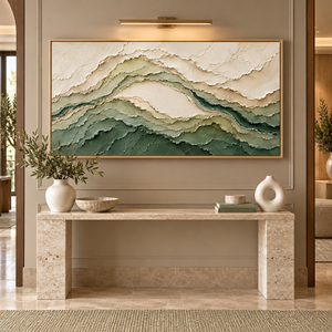Green Layered Landscape | Textured Abstract Wall Art