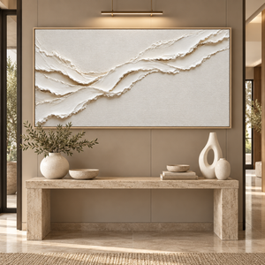 White Layered Flow | Minimalist Textured Wall Art