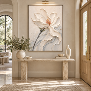 Ivory Magnolia in Bloom | Textured Floral Wall Art