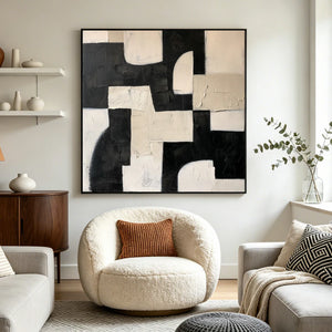 Black and White Abstract Art | Soft Geometry