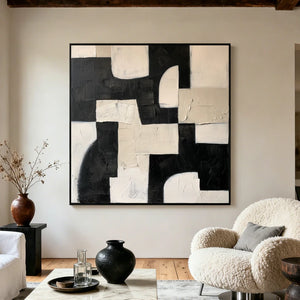 Black and White Abstract Art | Soft Geometry