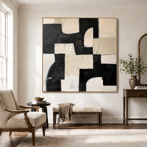 Black and White Abstract Art | Soft Geometry