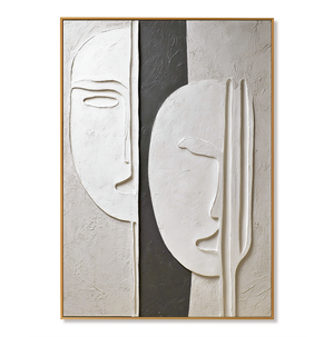Quiet Faces in Ivory | Textured Abstract Portrait Wall Art